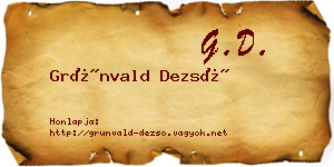 Grünvald Dezső névjegykártya