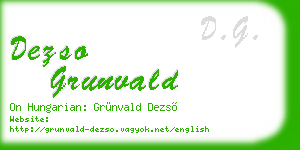 dezso grunvald business card